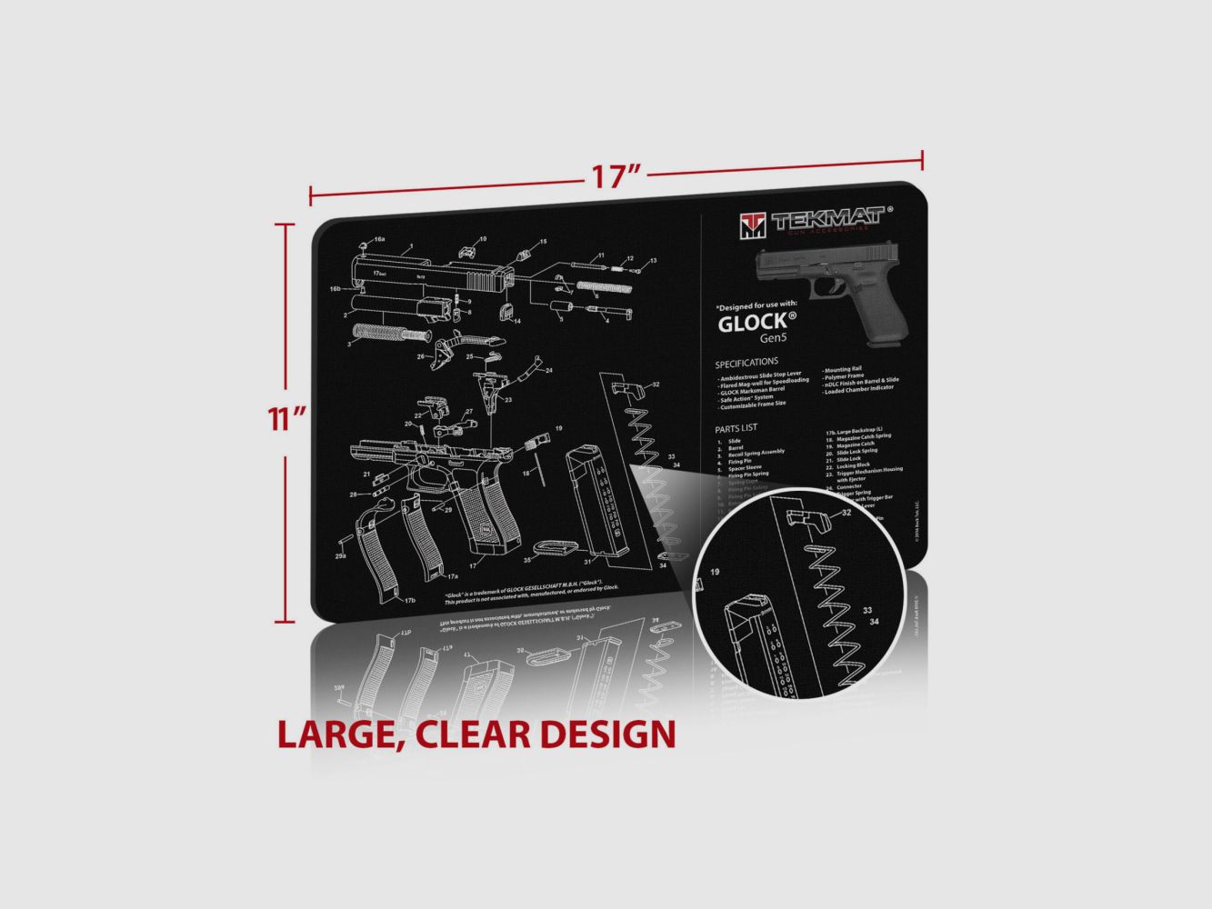TEKMAT TAPIS DE NETTOYAGE GLOCK GEN. 5, image 3 sur 4