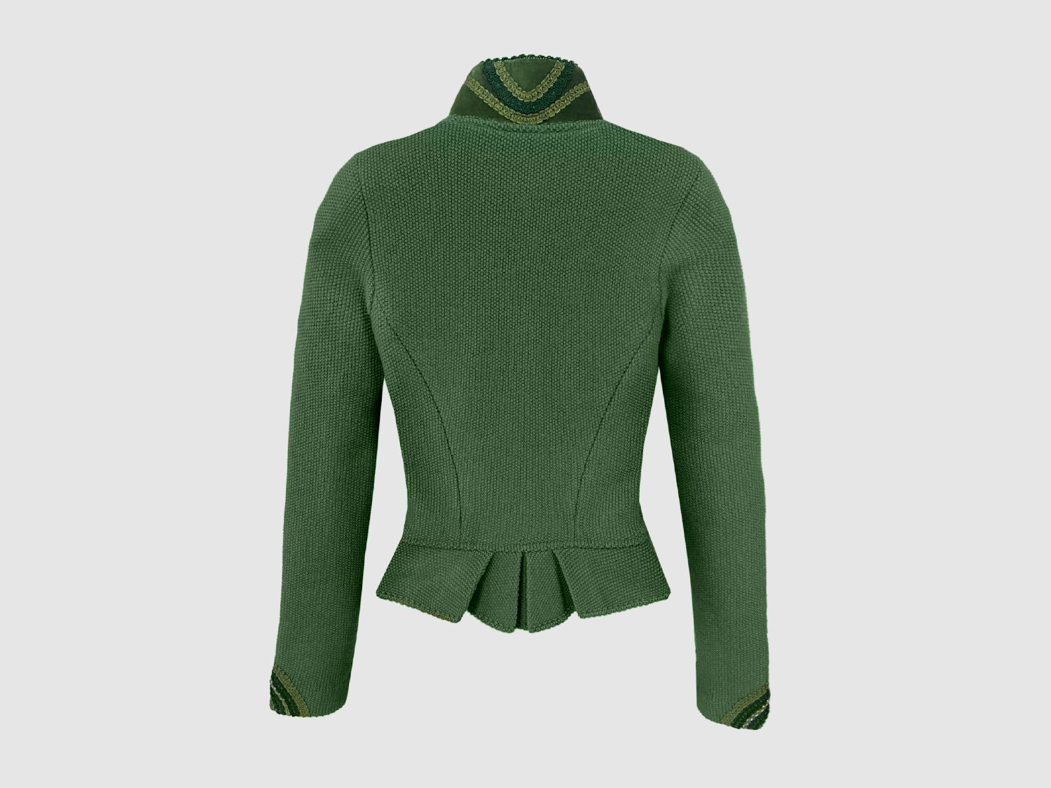 Litzlfelder Strickjacke Alice X in maigrün mit edlem Kragen