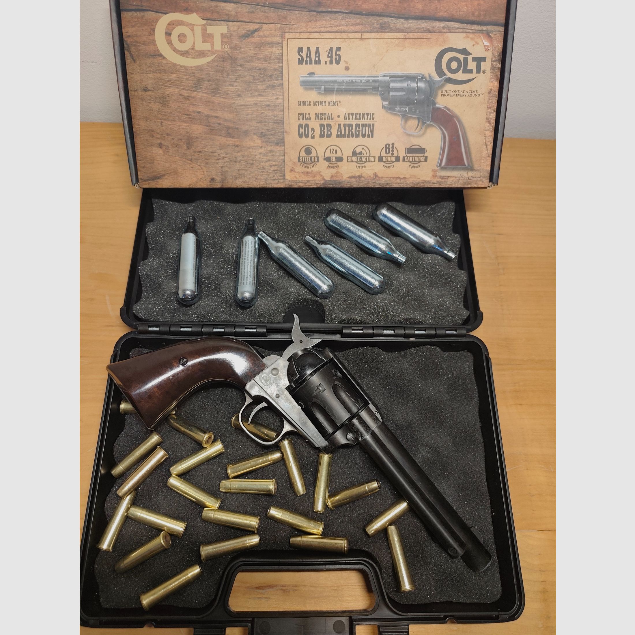 Colt Single Action Army 45 acabado antiguo 4,5 mm BB revolver de aire comprimido, imagen 1 de 5