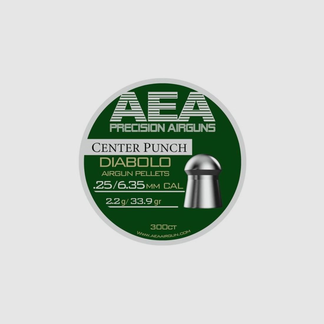 Air rifle pellets AEA Center Punch .25/6.35 mm 25.3 – 29.5 and 33.9 gr