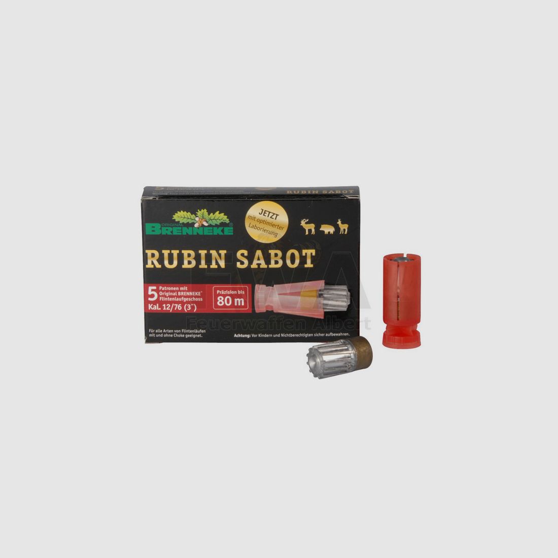 12/76 Flintenlaufpatrone Rubin Sabot 28,0g - Brenneke
