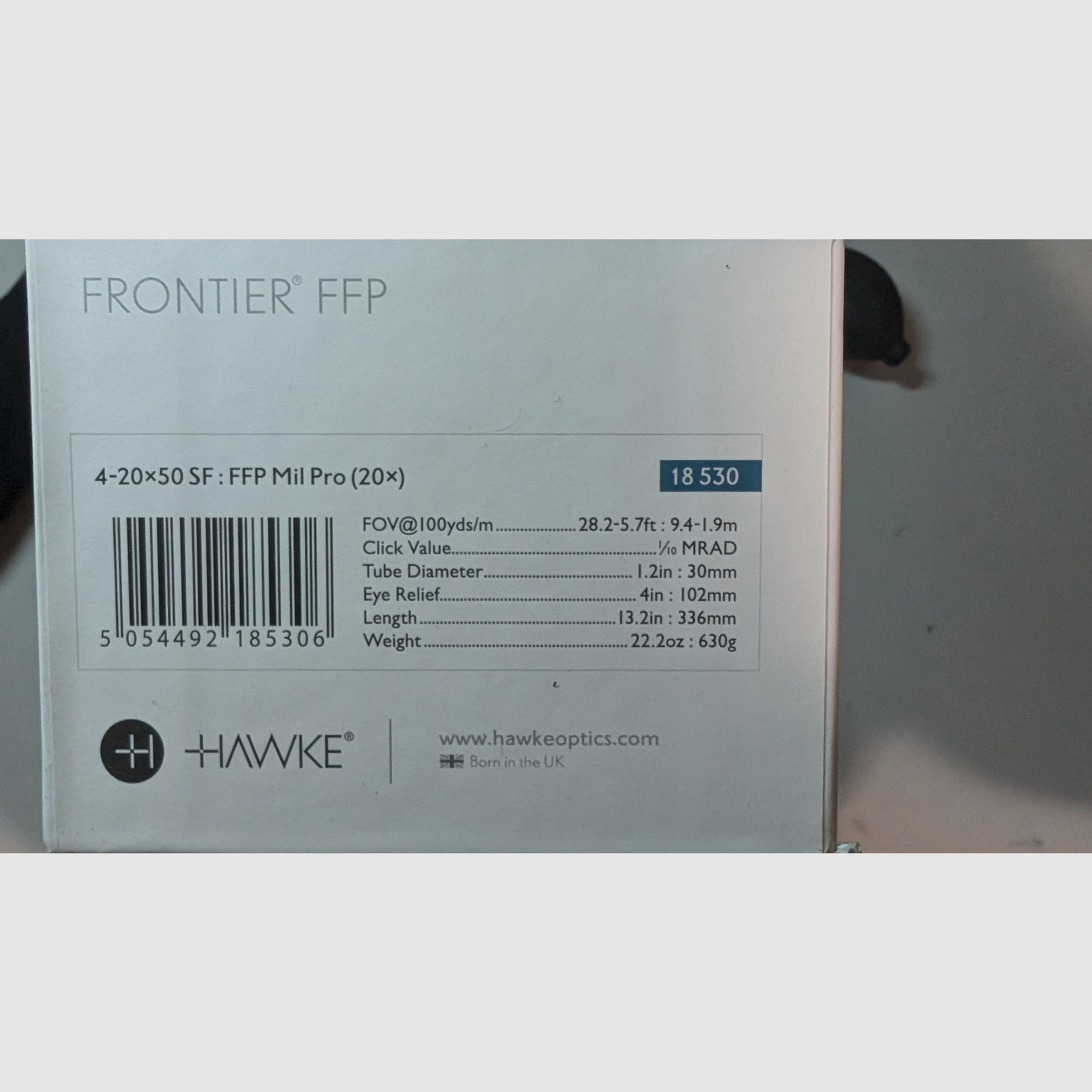 Hawke Zielfernrohr FRONTIER 30 FFP 4-20x50 1⁄10 MRAD - Zero-Stop + Ringmontage