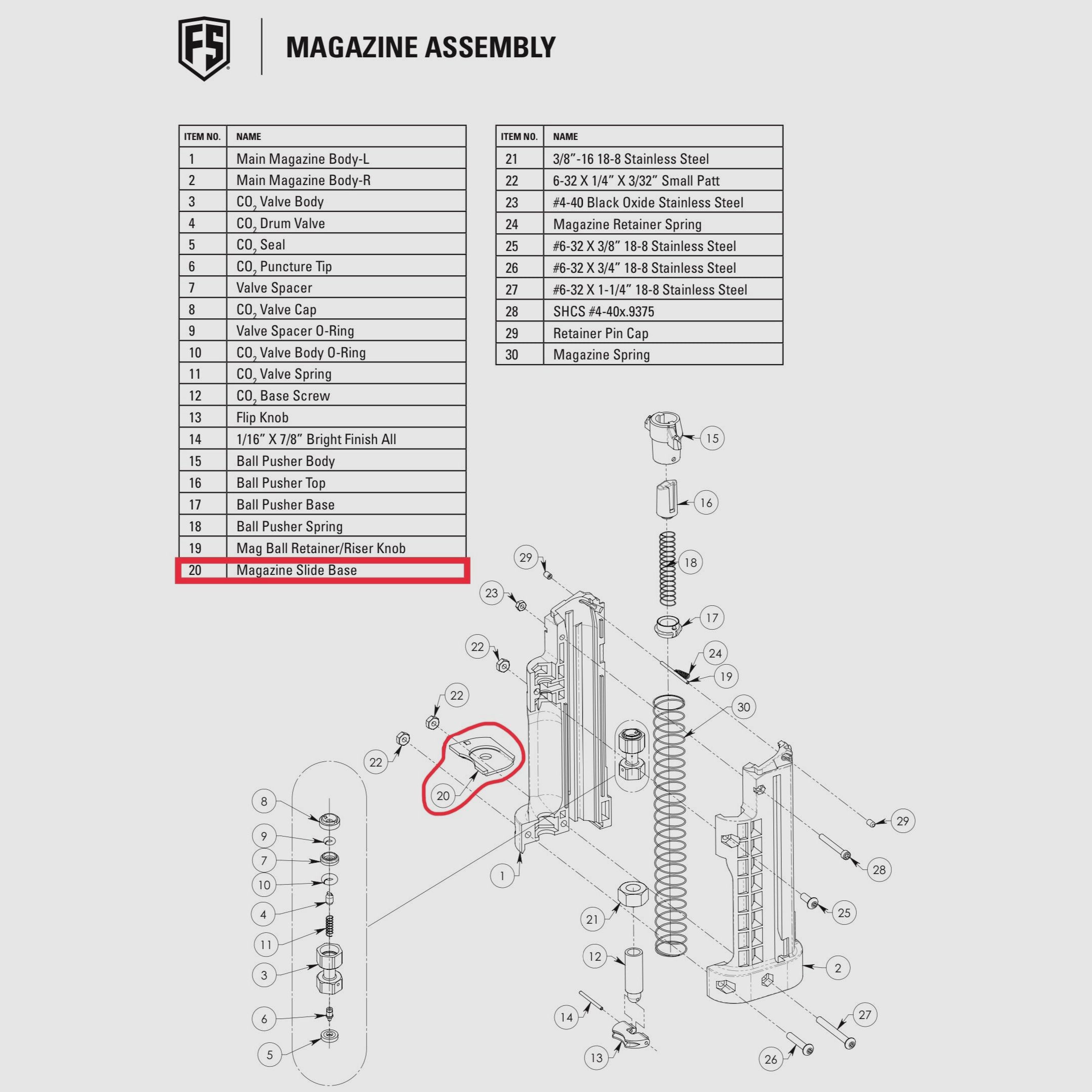 FSC Magazine - Magazine Retention Plate #20