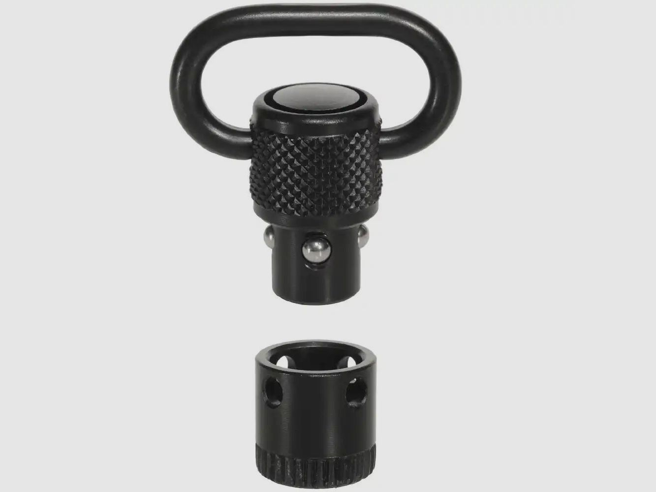 Soporte de correa Halder y casquillo "Push & Go" para mangos de madera