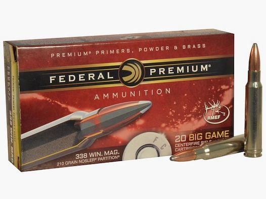 Federal Premium Nosler Partition .338 Win. Mag. 210GR 20 Patronen