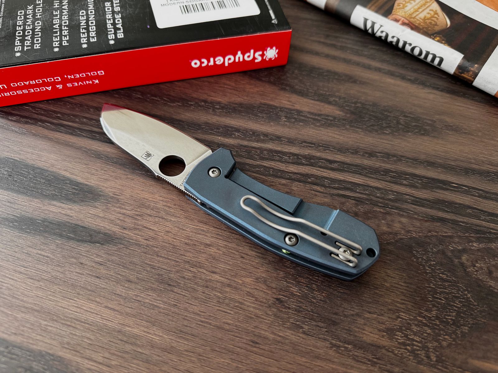 Spyderco Techno 2 EDC Modern Seigaiha Motiv (Exklusiv) Blau