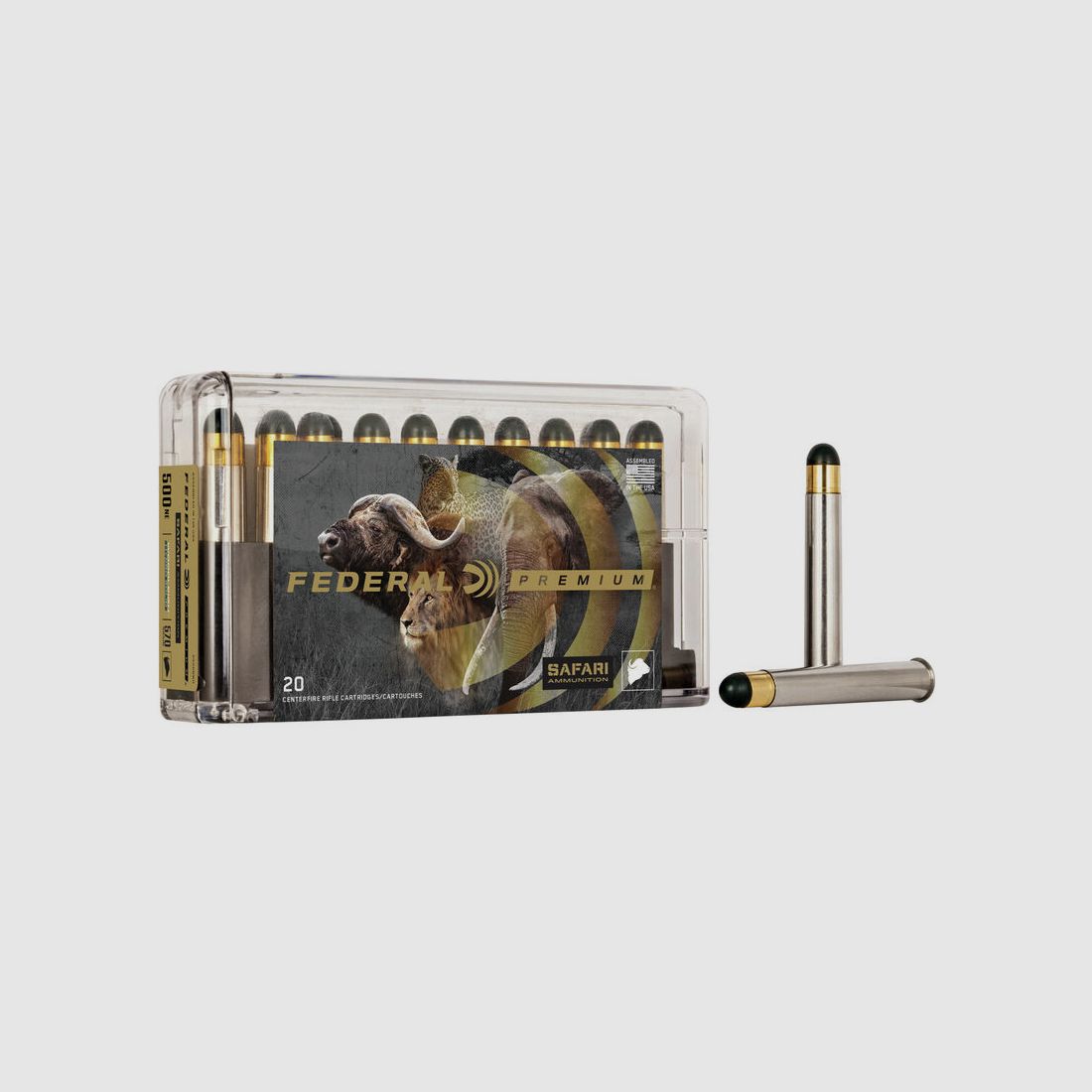 Federal Premium Safari Woodleigh Hydro Solid .500 NE 500GR solid RN 20 Patronen