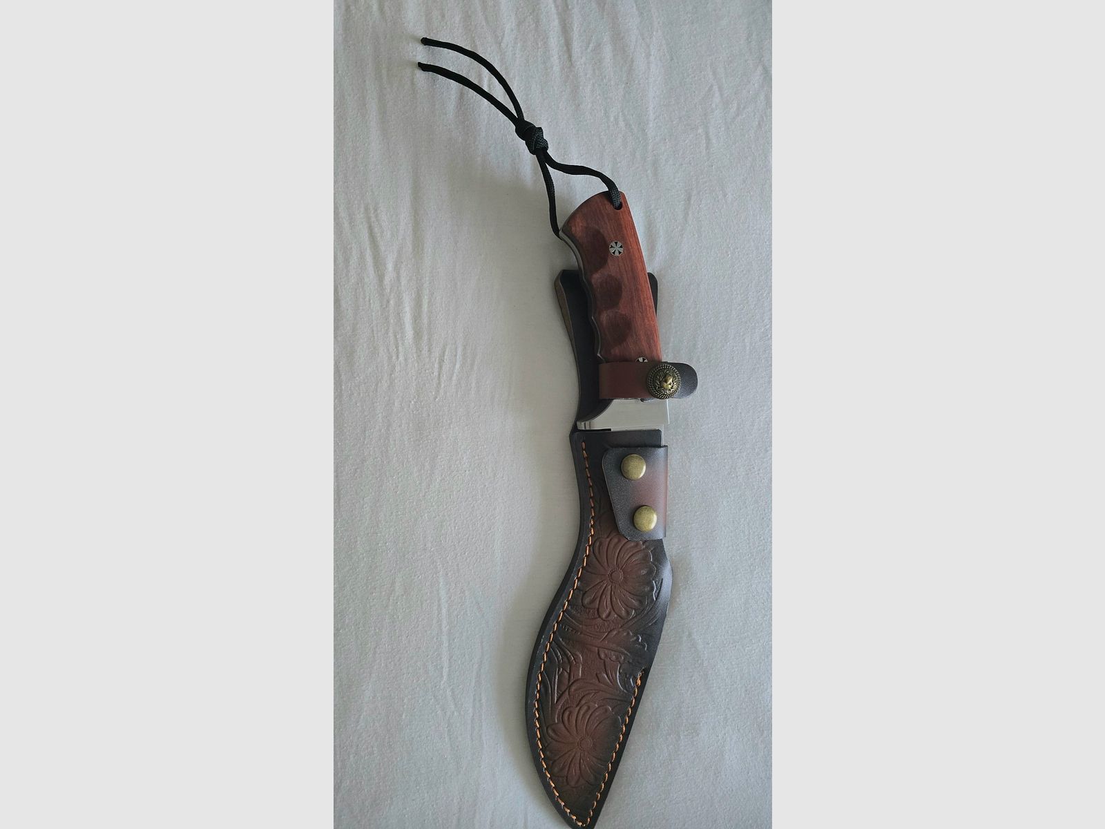 Couteau Kukri Purple Dragon – Couteau robuste pour l'extérieur avec étui en cuir embossé