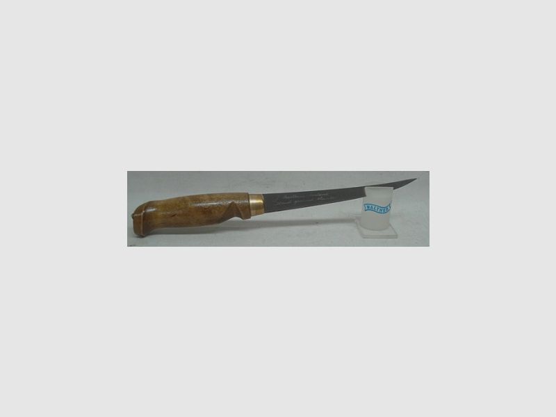 Filetiermesser Birkenholzgriff - Klinge: 15,5cm, Lederscheide