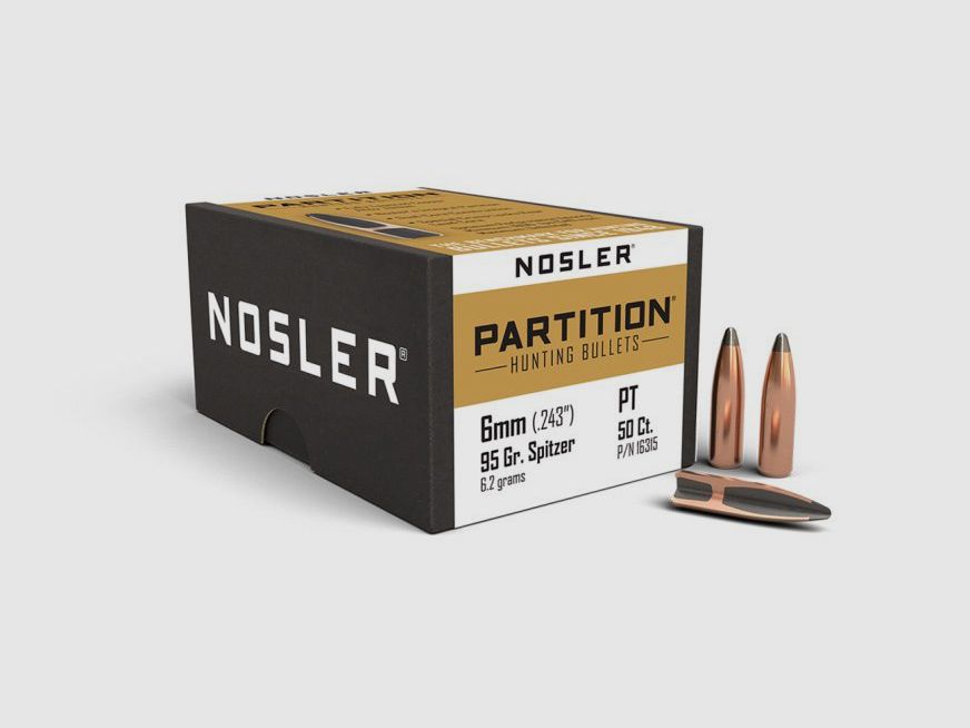 NOSLER 6MM 95GR PARTITION Pociski