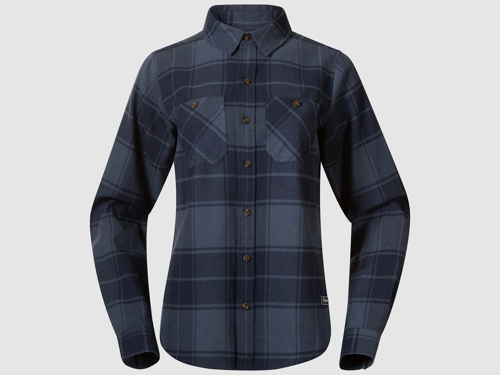 Bergans Nordmarka Flanellhemd Damen Granite Blue/Navy Blue Check XL