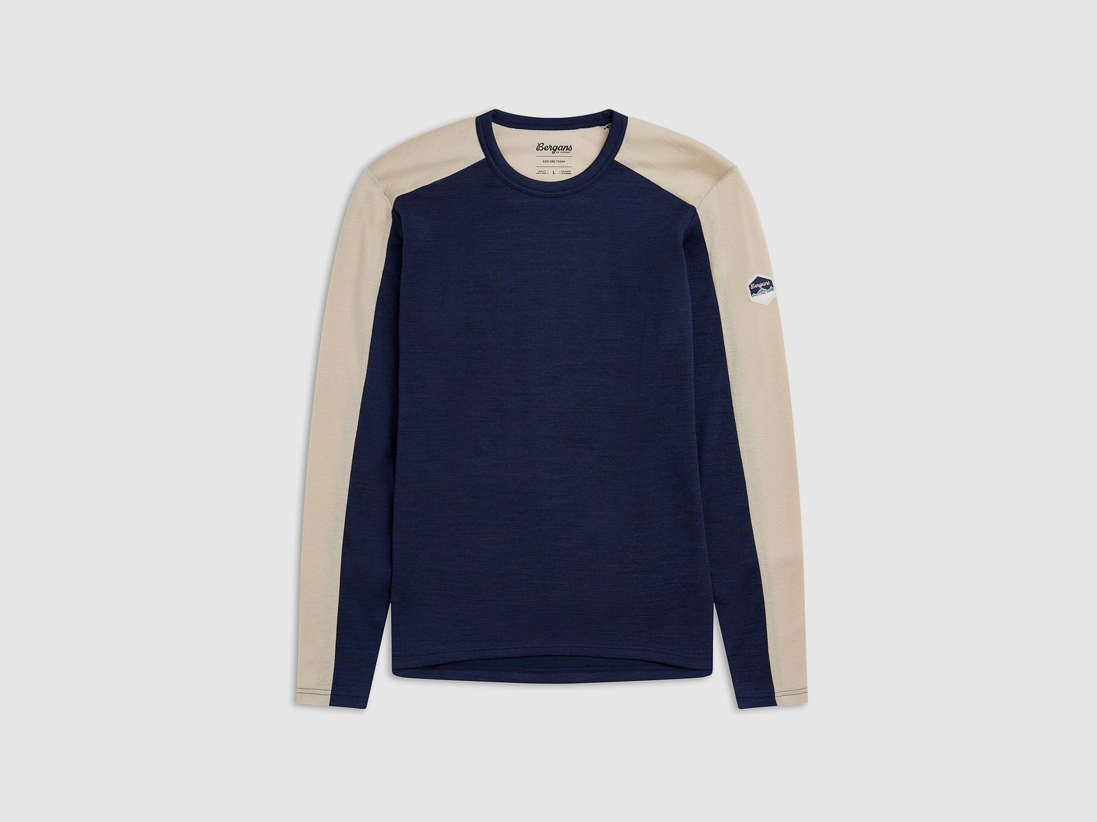 Bergans Inner:Dual Merino L/S Thermoshirt Homme Navy Blue/Bone White XL