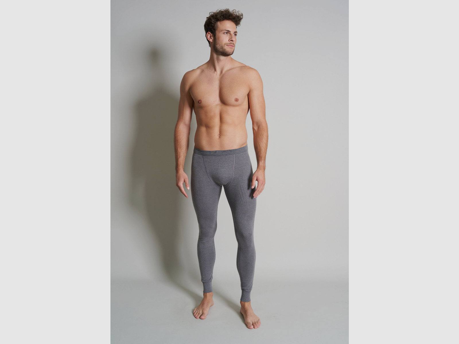 CECEBA Thermo Sport Unterhose Long Grau Dunkel Melange