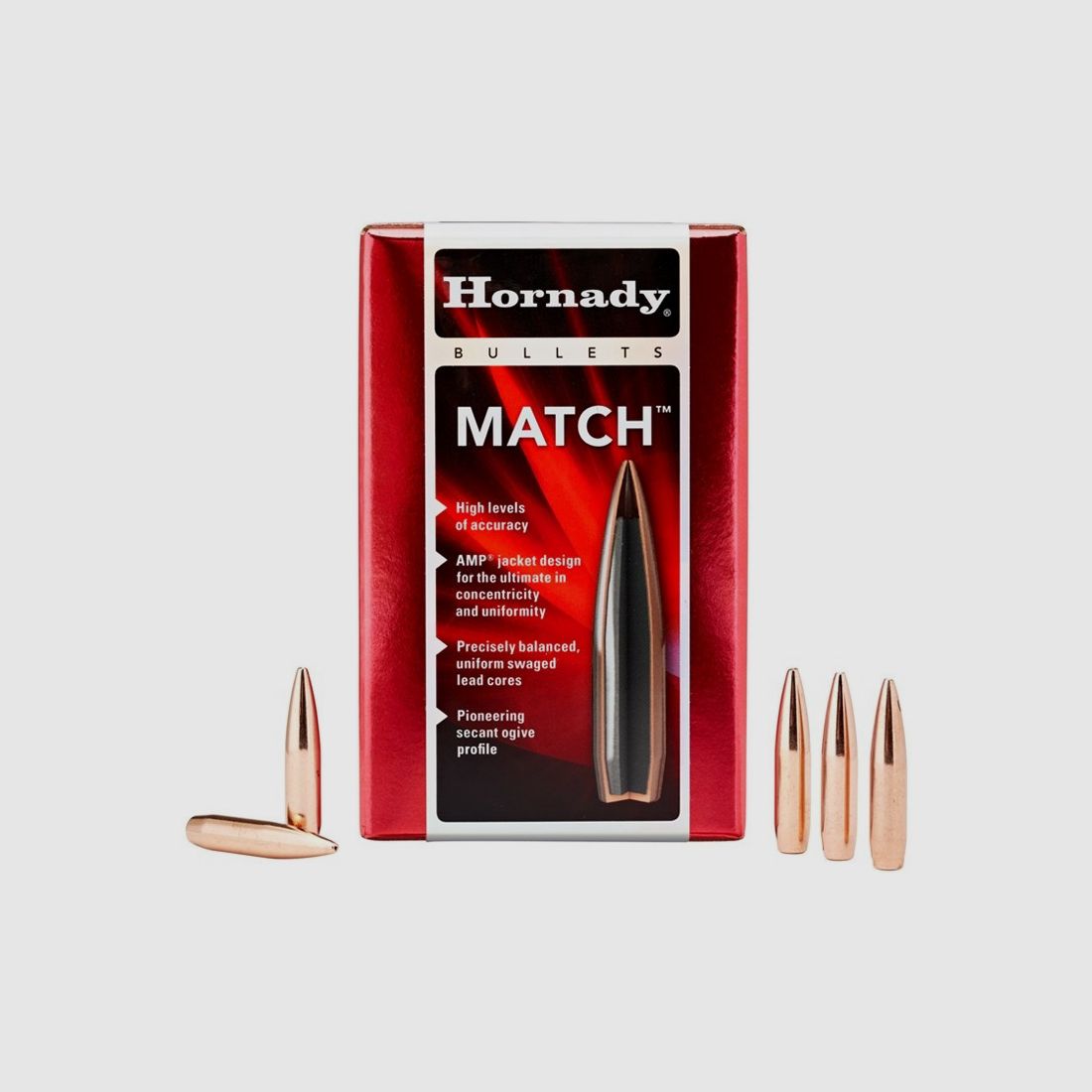 BOITE DE 6000 OGIVES HORNADY 22 CAL .224 52 GRS BTHP MATCH, image 1 sur 2