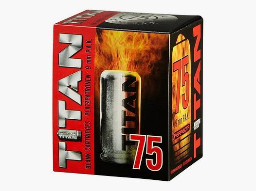 Perfecta Titan 9 mm P.A.K. knalpatronen - 75 stuks.