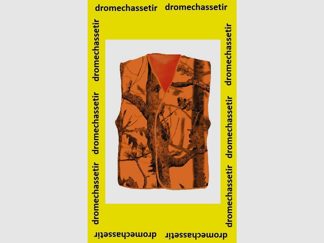 Gilet de signalisation orange fluo et camo pour la battue, Taille XL/XXL, image 1 sur 2