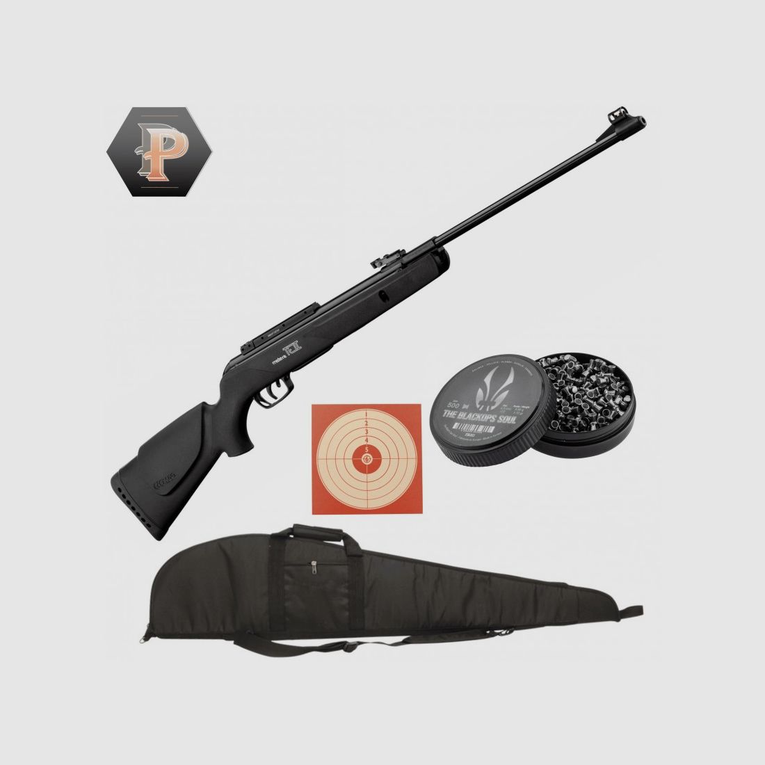 Gamo BIG CAT 1000-E IGT Druckluftbüchse Kaliber 4.5 + Diabolos + Ziele + Futteral, Bild 2 von 2