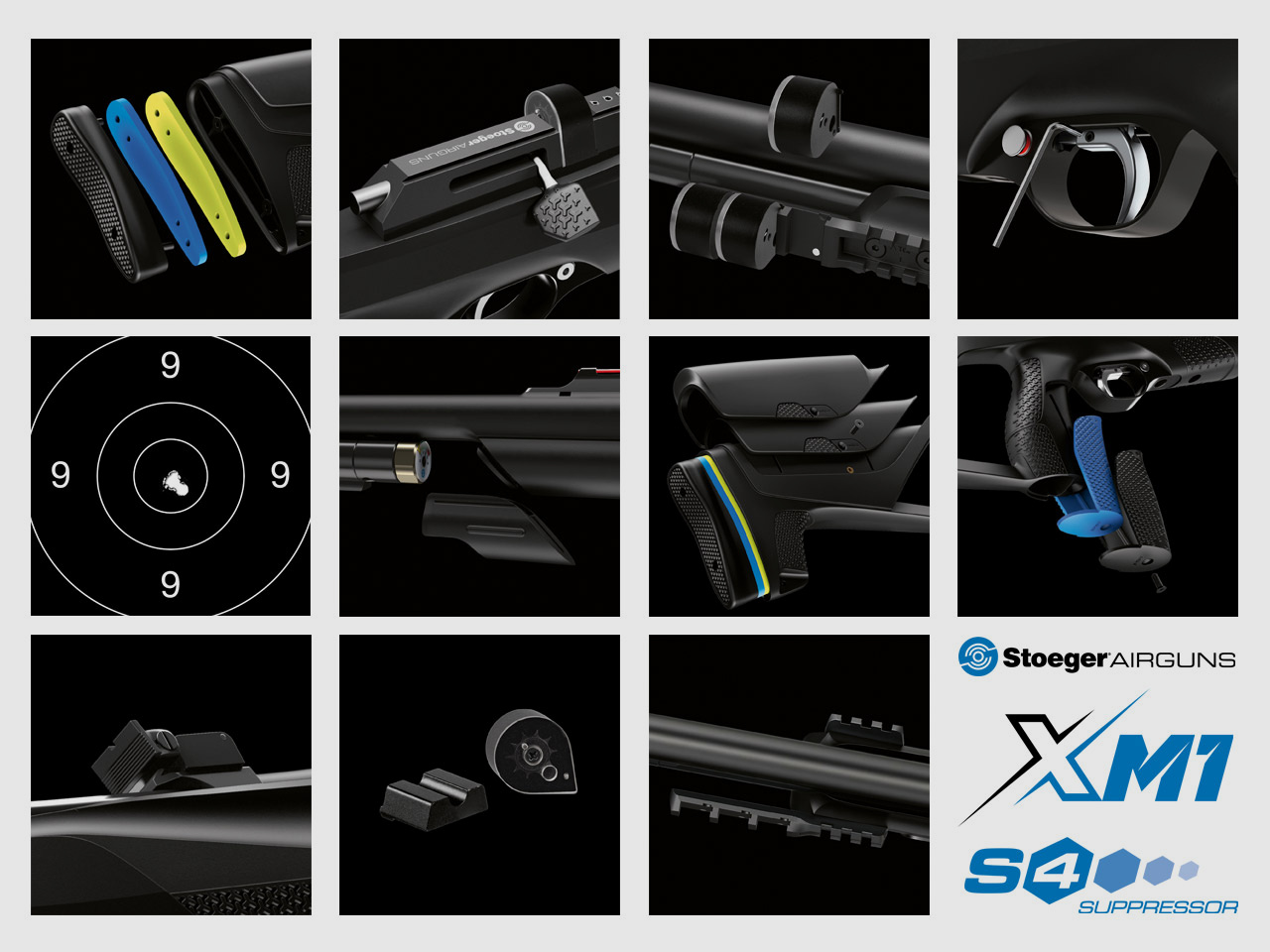Pressluftgewehr STOEGER XM1 S4 Suppressor, Kunststoffschaft, SchalldĂ¤mpfer, Kaliber 5,5 mm (P18)