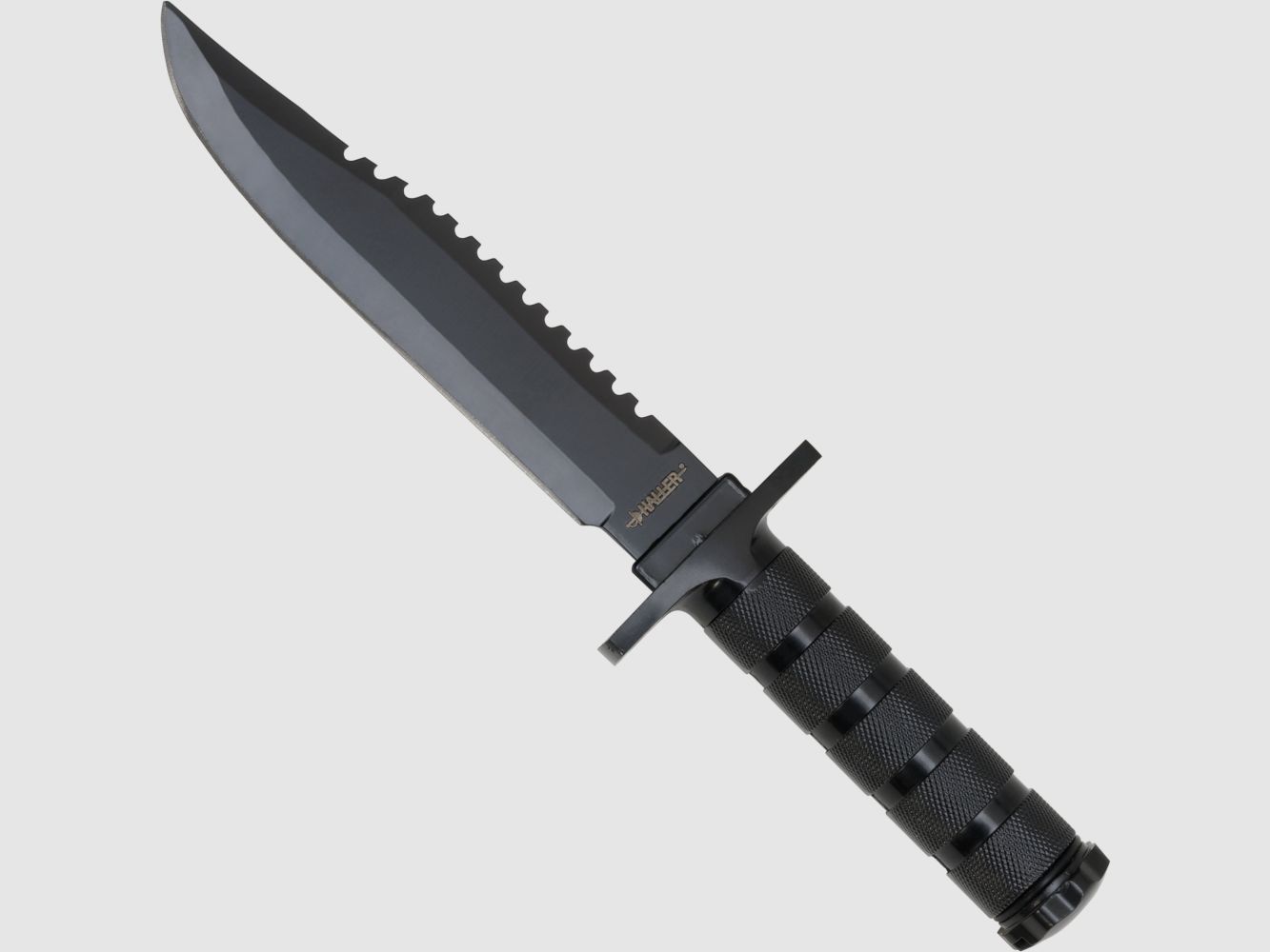 Survival knife with sharpening stone black survival knife