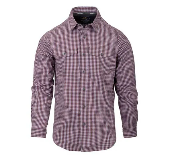 Helikon-Tex – Chemise à manches longues pour homme à carreaux Covert Concealed Carry – Scarlet Flame Checkered, image 2 sur 10