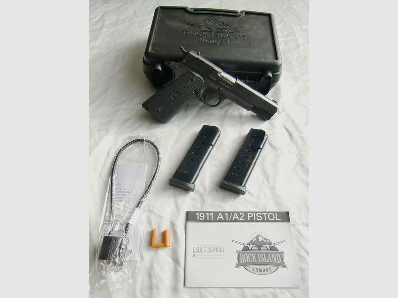 HALBAUTOM. PISTOLE ARMSCOR, MOD. 1911 A1 FS, Kal. .45 AUTO, NEUWAFFE IM KOFFER MIT ZUBEHÖR!!!