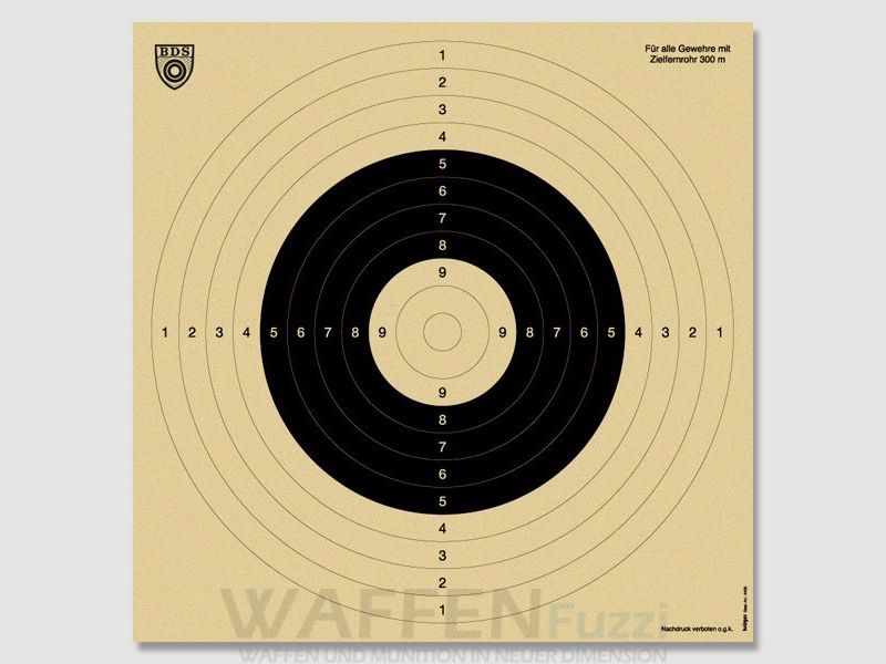 BDS Scheibe Z8 für Zielfernrohrgewehr 300 Meter 50 St. 57x57 cm