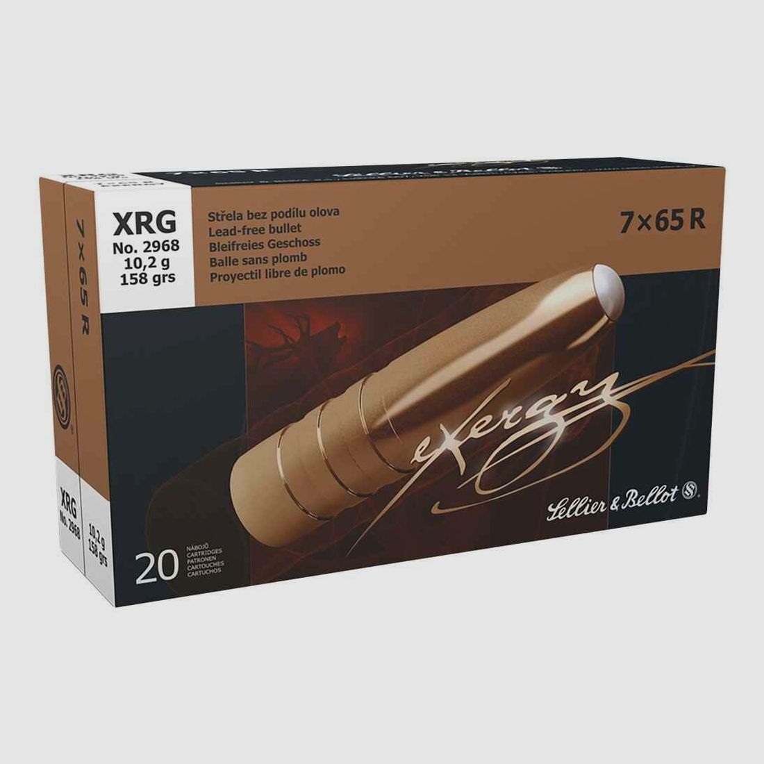 7x65 R eXergy lead-free 10.2g/158grs. Sellier & Bellot