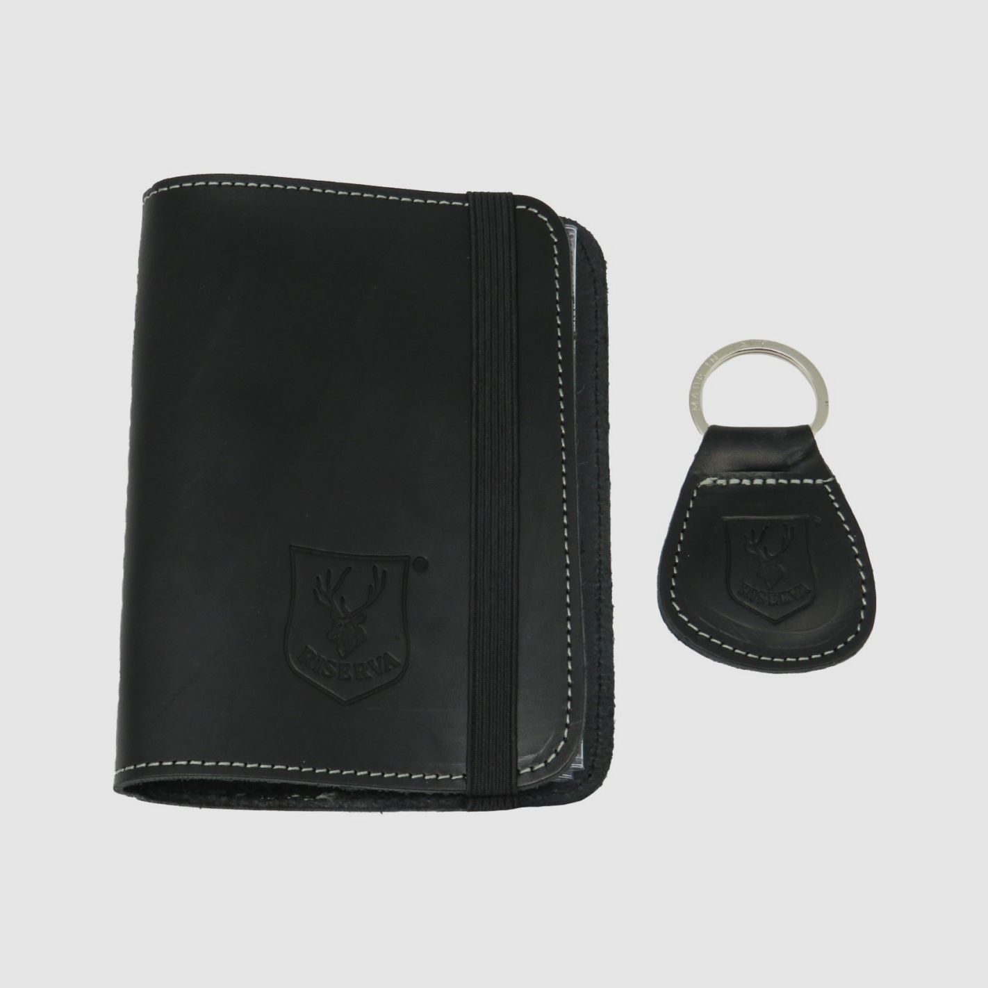Riserva - Lizenz- und Schlüsselanhänger aus schwarzem Leder mit Geschenkverpackung R3102, Bild 2 von 6