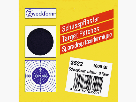 Schietpleister zwart Ø 19 mm