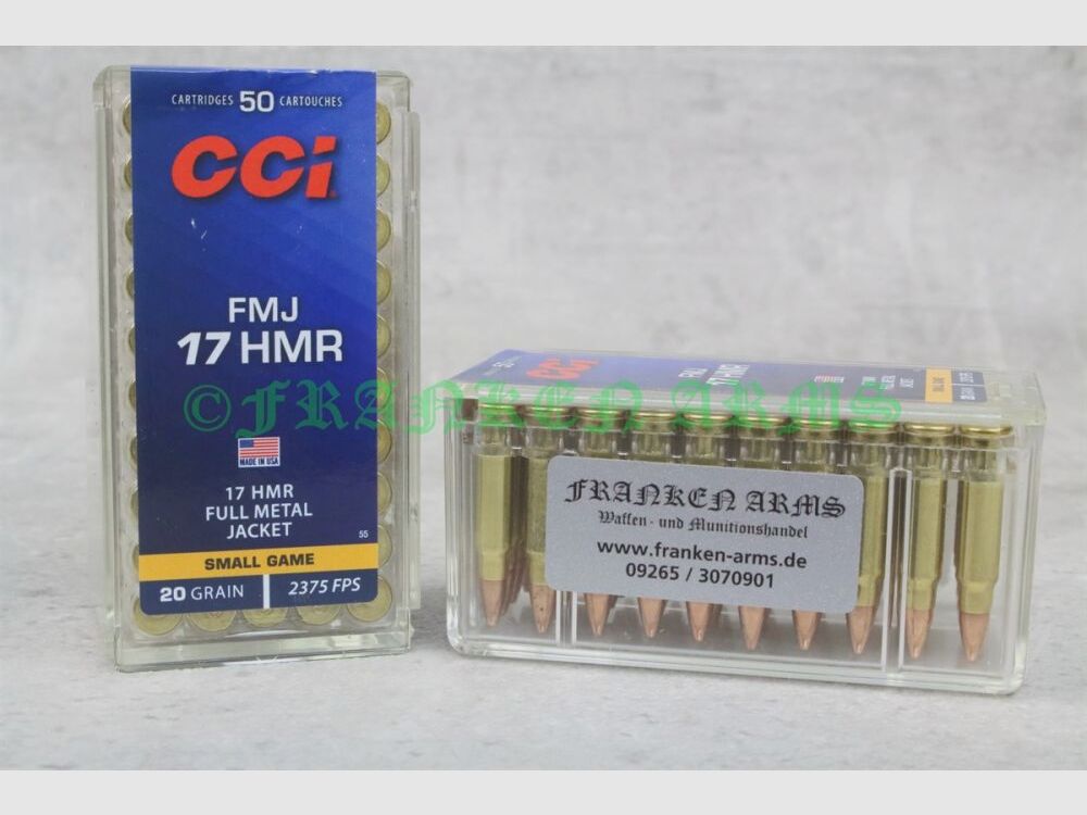 CCI .17HMR FMJ 20gr. 1.3g 50 pieces quantity discounts