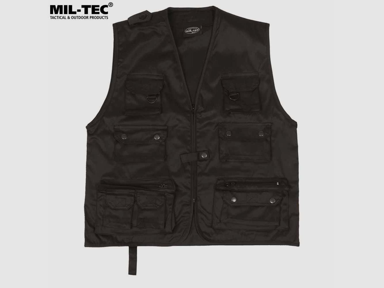 MIL-TEC GILET DA CACCIA E PESCA NERO Taglia L
