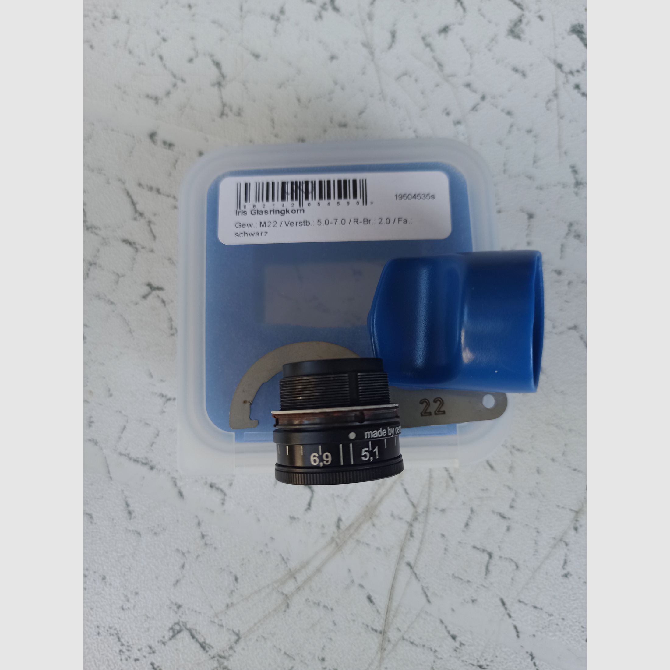 Centra M22 Iris-Glasringkorn 5,0-7,0 2mm,schwarz
