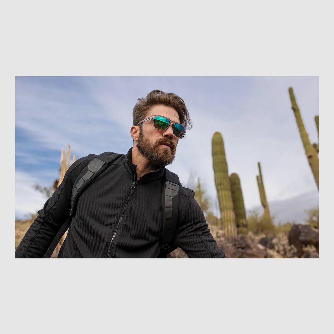 WileyX Glasses Wiley X Trek – Captivate Polarized Green Mirror Lenses – Gloss Crystal Light Grey Frame, imagen 7 de 8