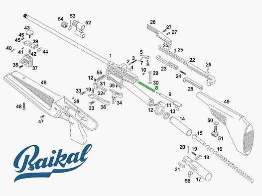 Feder fĂĽr Zubringer (Loading rod spring) fĂĽr Baikal IJ 61, Ersatzteil