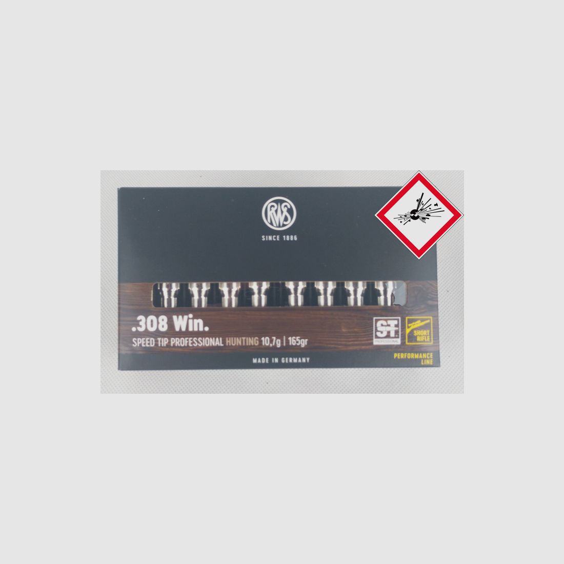 RWS S-TIP PRO hunting cartridge cal. .308 WIN short rifle 165 grs