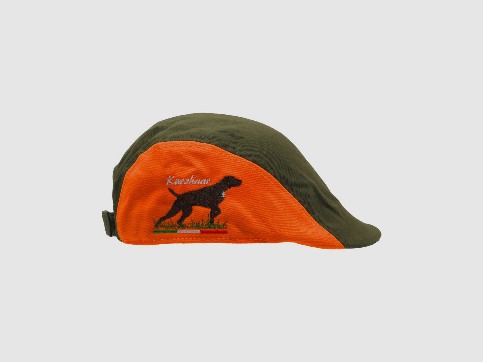 Groene en oranje hoogzichtbare pet met Kurzhaar borduursel, afbeelding 1 van 2