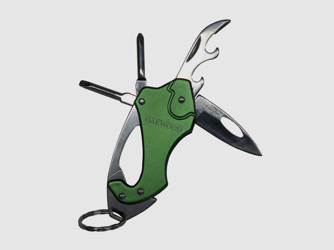 OAKWOOD Tactical Multifunkcjonalny - Brelok 4w1 - Metaliczno-Zielony