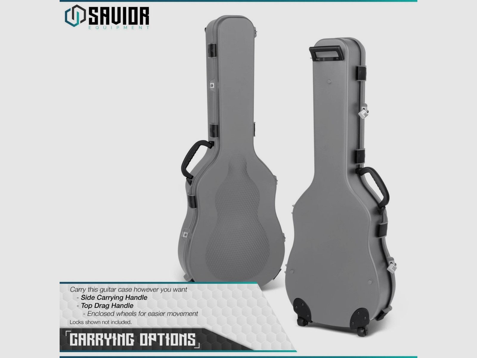 Savior – Estuche Ultimate para guitarra – 45" – Gris – RC-GT-ACOUSTIC-GS, imagen 6 de 6