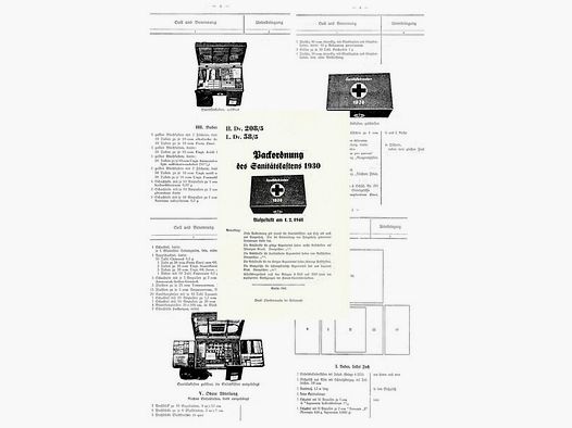 Nachdruck H.Dv. 208/5 Wehrmacht Dienstvorschrift Sanitätskasten 1930