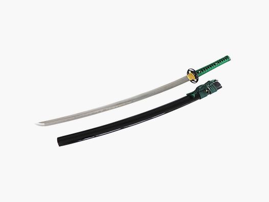 Iaito mit stumpfer Stahl Klinge und grner Griffwicklung