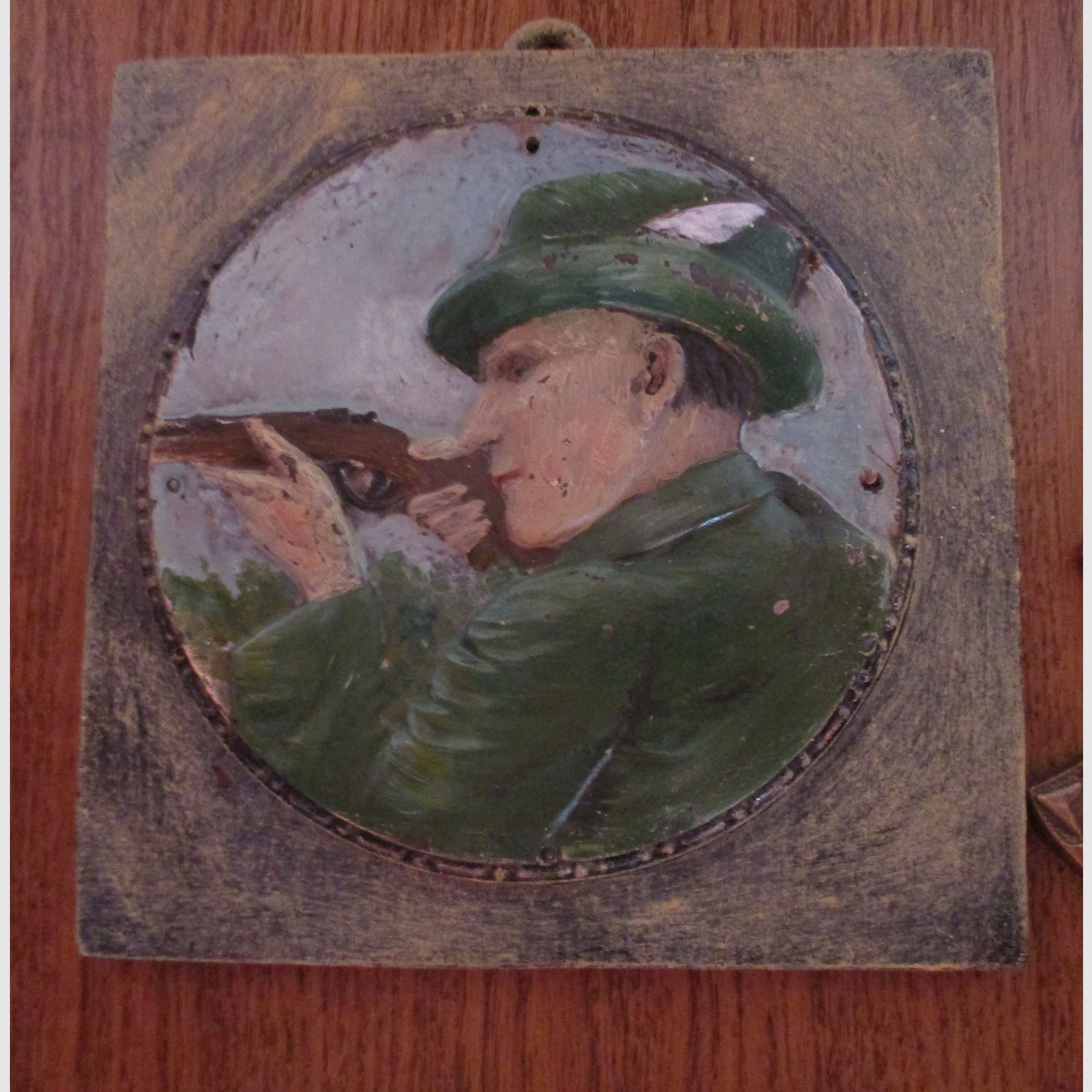 alte Dekoteile, Schweizer Taschenmesser, Jagdbilder, Flaschenöffner,