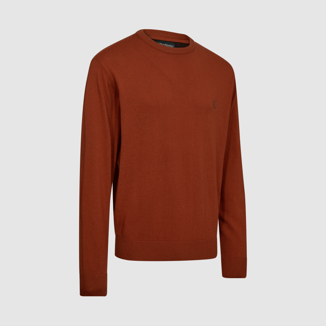 Deerhunter Harrington Crew Neck Knit Sweater – Oak Rust Melange, image 1 of 2