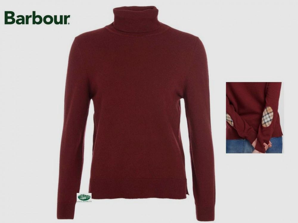 BARBOUR maglia PENDLE dolcevita bordeaux donna.