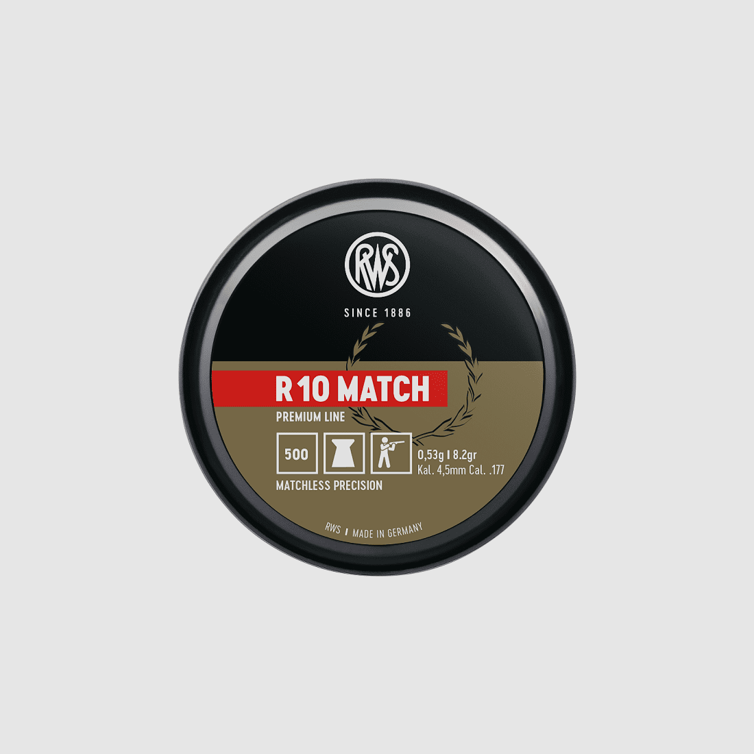 RWS Premium Line R10 Match Diabolo 4.5 mm Ø4.49 mm 0.53 g 500 pcs