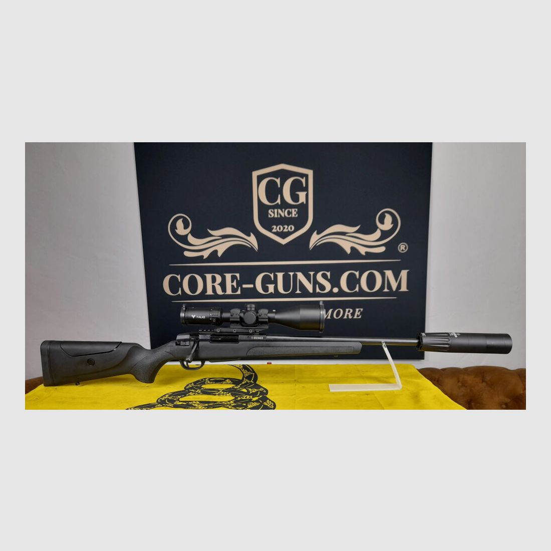 Brenner BR20 Polymer 308Win, verstellbare Schaftbacke, Jungjäger Special	 Brenner Schalldämpfer, Vortex Crossfire HogHunter 3-12*56