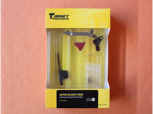 Timney Glock (Gen5): Timney Alpha Trigger Kit Red LG (ALPHAGLOCK5LGRED) 3lb/ Trigger resistance approx. 13.6N