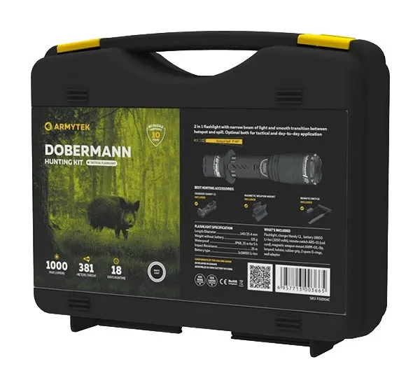 Latarka Armytek Dobermann Hunting Kit 1000 lm - White - F02004C