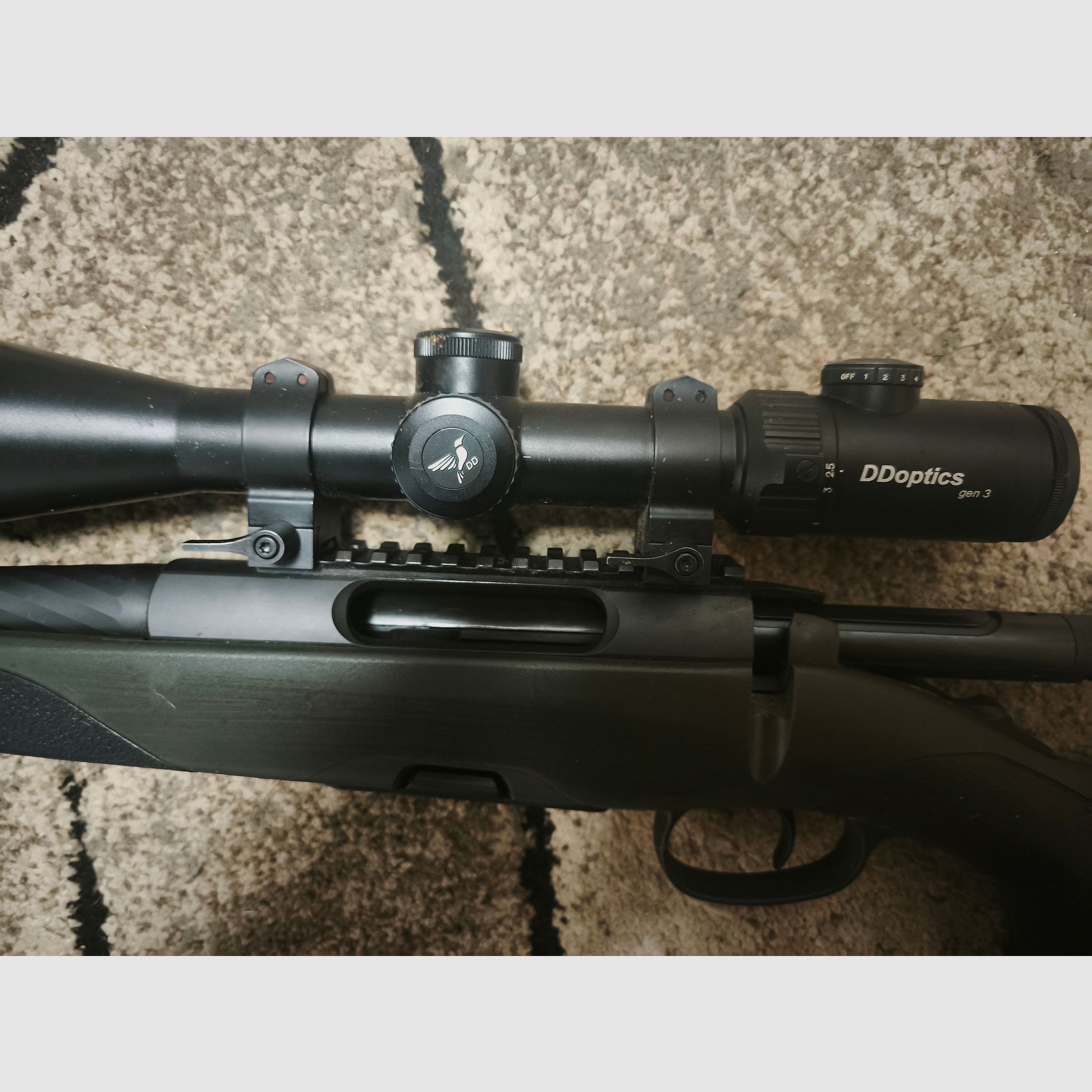 Steyr SM12 SX in het kaliber .308 Linkshandig, DD Optics Glas 2,5–15 × 50, Picatinny-rail, Mündungsgewinde
