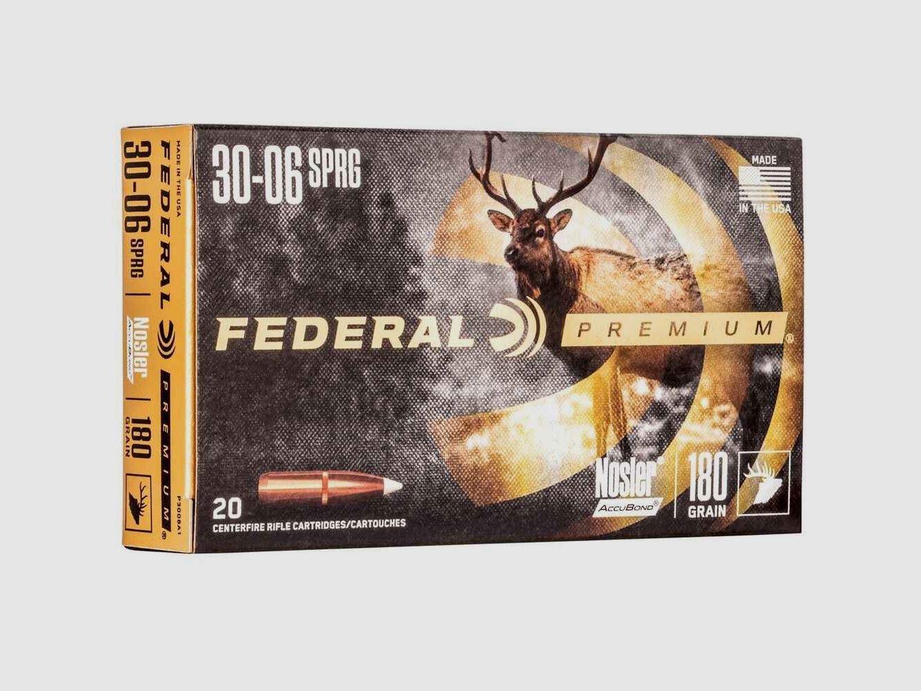 .30-06 Spr. Premium Nosler Accubond 180 grs. Federal Ammunition