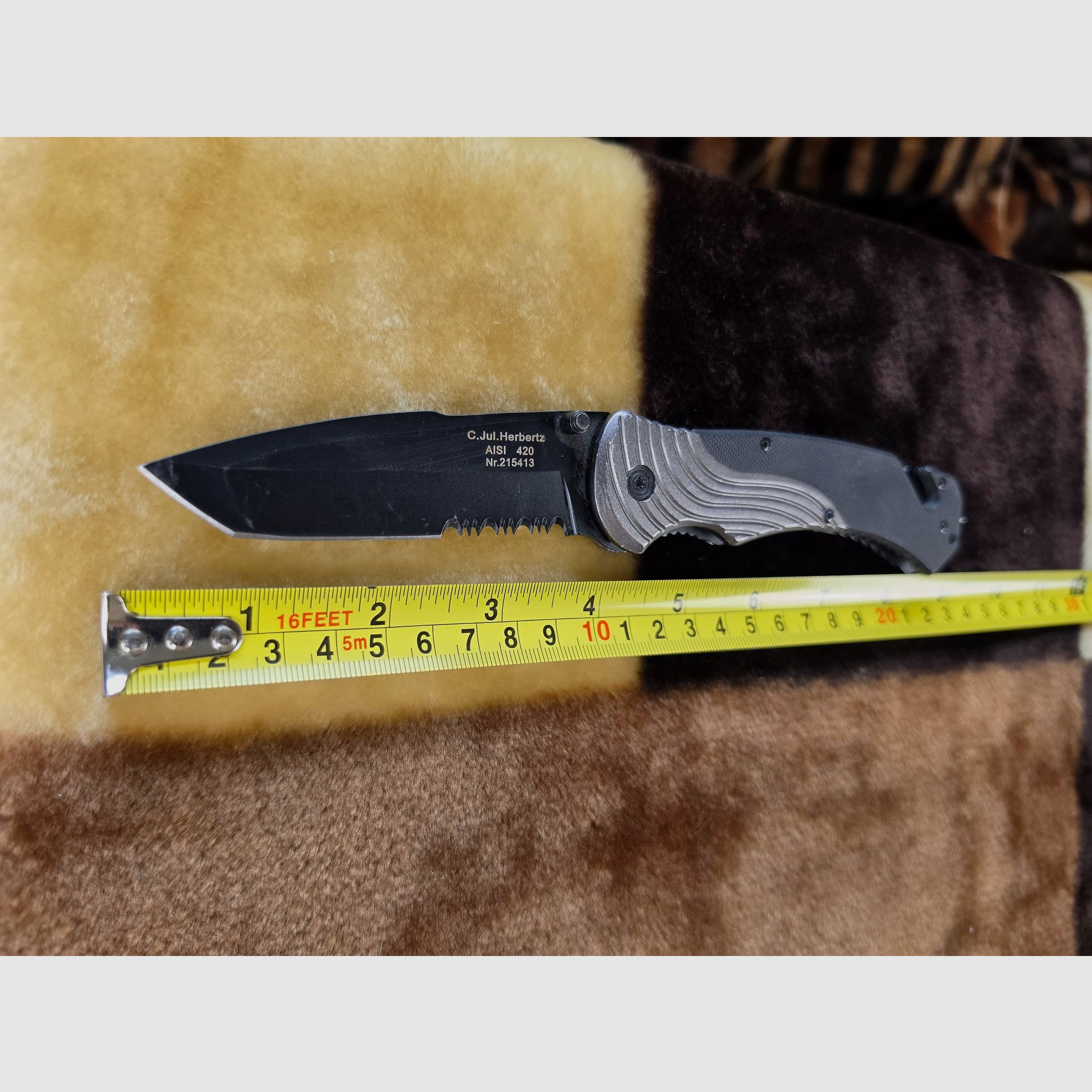 Herbertz Taktisches Rettungsmesser (AISI 420 / Nr. 215413) mit Gurtschneider & Glasbrecher, Bild 2 von 5